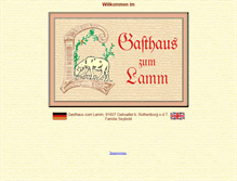 Tablet Screenshot of gasthaus-lamm-gebsattel-rothenburg.de